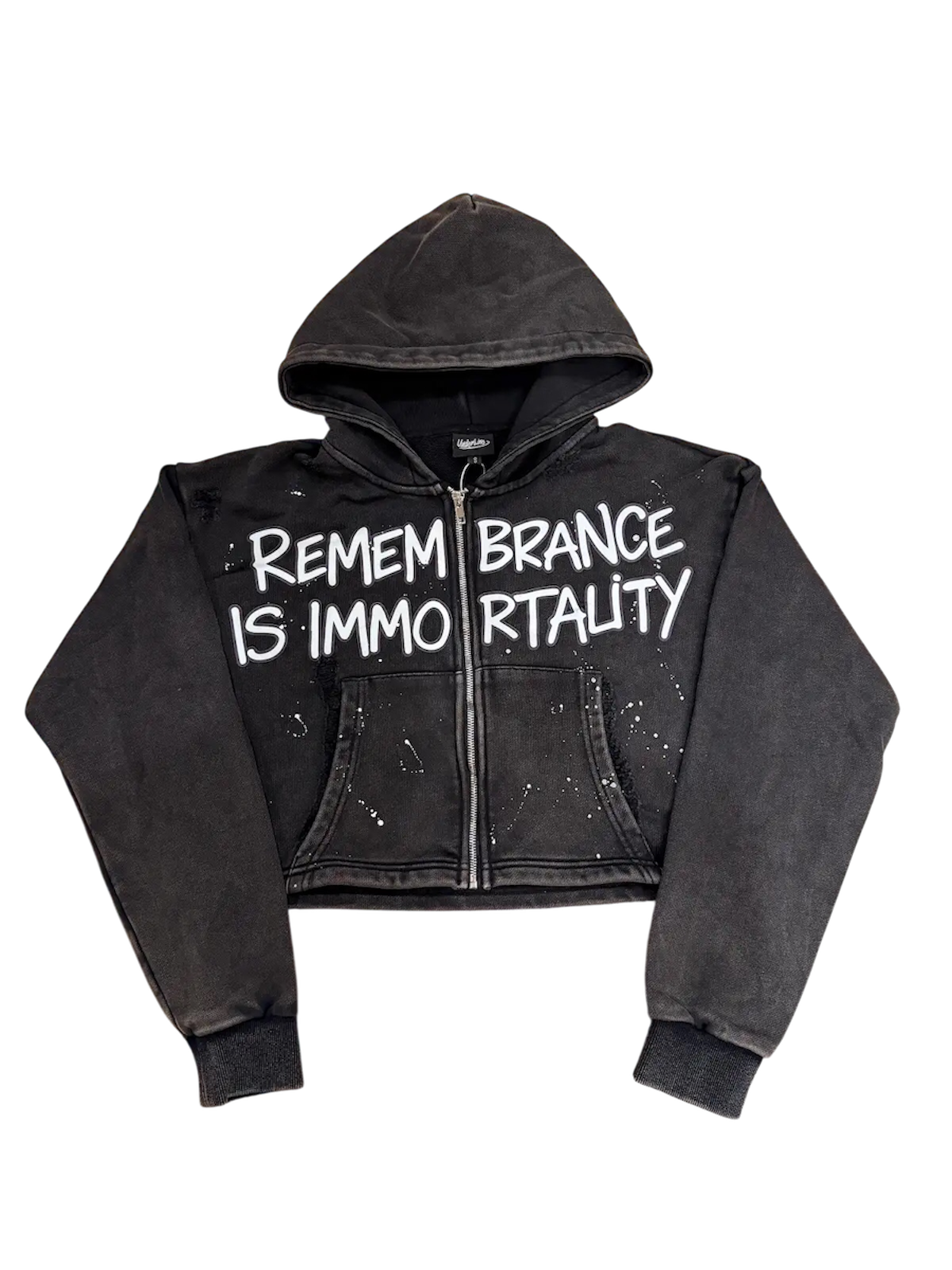 VNTG LGCY CROP TOP ZIP UP HOODIE
