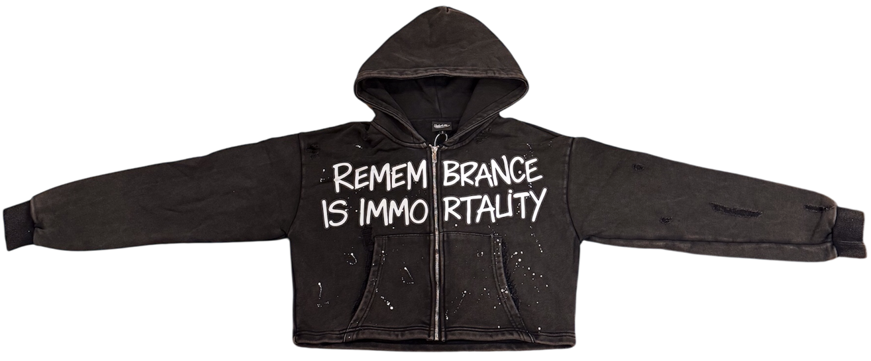 VNTG LGCY CROP TOP ZIP UP HOODIE